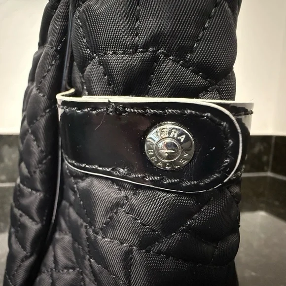 Vera Bradley Mon Cheri Black Quilted Tote Bag Purse Discontinued - Picture 13 of 15